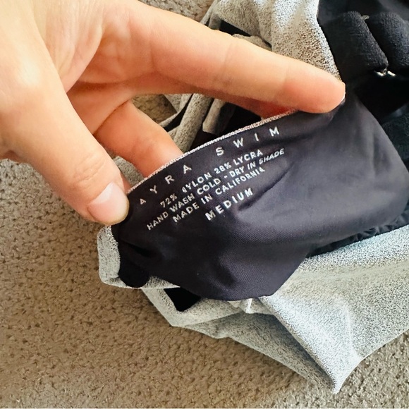 AYRA SWIM NWT Metallic Gray Swimsuit Med - Picture 6 of 6